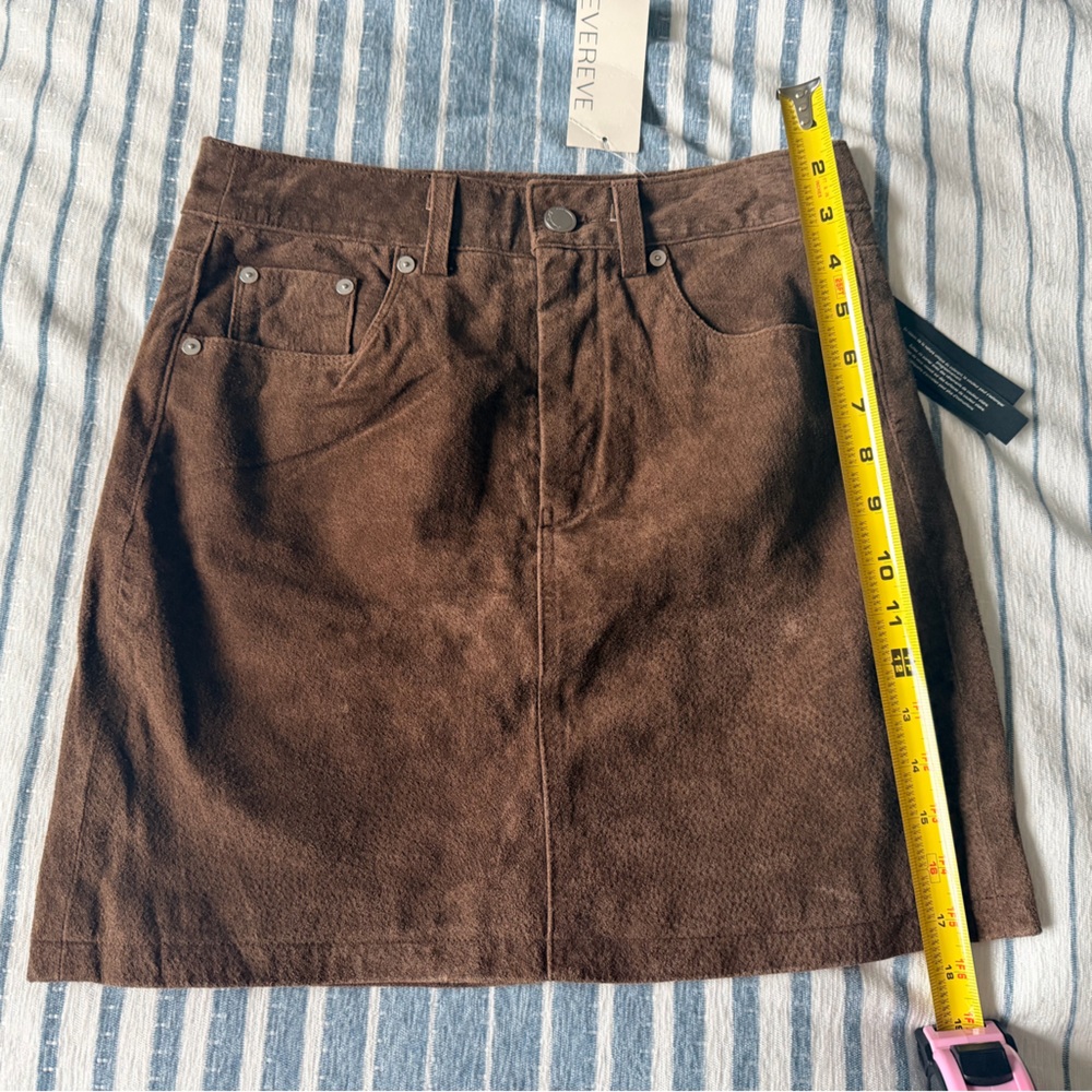 Chocolate Suede mini skirt